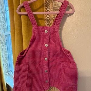 Zara Pink Corduroy Overall Dress NWT 18/24
